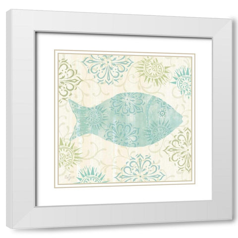 Coastal Whimsy I White Modern Wood Framed Art Print with Double Matting by Lyon, Rebecca