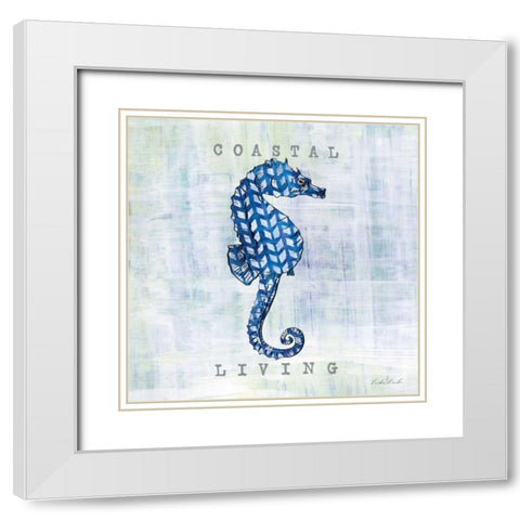Indigo Sea Creatures I White Modern Wood Framed Art Print with Double Matting by Dundon, Caitlin