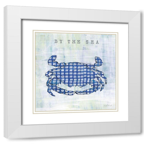 Indigo Sea Creatures III White Modern Wood Framed Art Print with Double Matting by Dundon, Caitlin