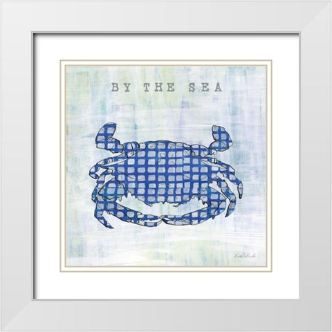 Indigo Sea Creatures III White Modern Wood Framed Art Print with Double Matting by Dundon, Caitlin