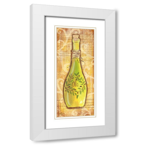 Gourmet Olive Oil I White Modern Wood Framed Art Print with Double Matting by Lyon, Rebecca