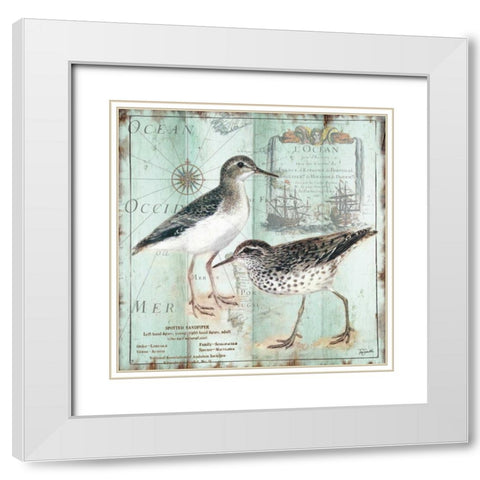 Antique La Mer VI White Modern Wood Framed Art Print with Double Matting by Tre Sorelle Studios