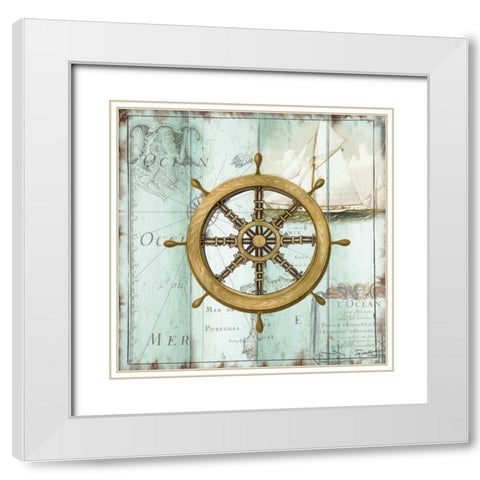 Antique La Mer VIII White Modern Wood Framed Art Print with Double Matting by Tre Sorelle Studios