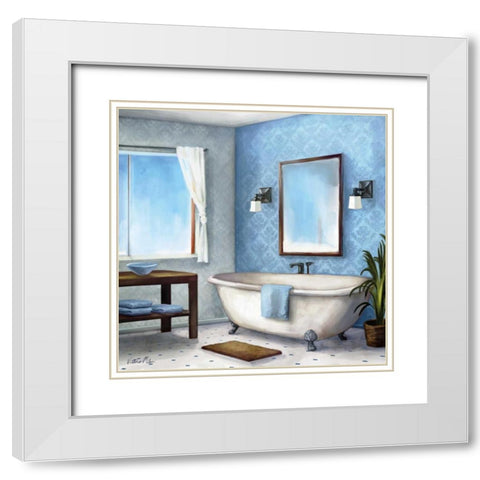 Urban Bath II White Modern Wood Framed Art Print with Double Matting by Milan, Vittorio