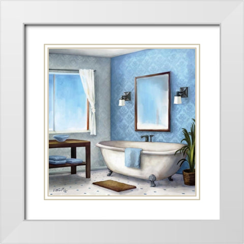 Urban Bath II White Modern Wood Framed Art Print with Double Matting by Milan, Vittorio