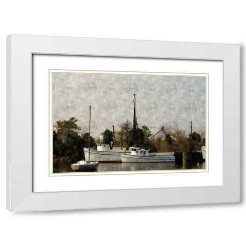 Shipyard White Modern Wood Framed Art Print with Double Matting by Romita, Denise