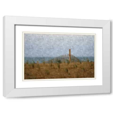 Sandy Beach White Modern Wood Framed Art Print with Double Matting by Romita, Denise