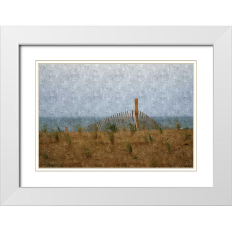 Sandy Beach White Modern Wood Framed Art Print with Double Matting by Romita, Denise
