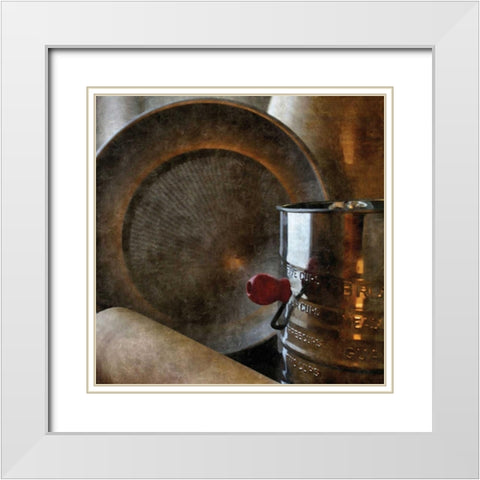 Rustic Kitchen II White Modern Wood Framed Art Print with Double Matting by Romita, Denise