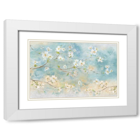 Dogwood Branches White Modern Wood Framed Art Print with Double Matting by Coulter, Cynthia
