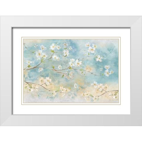Dogwood Branches White Modern Wood Framed Art Print with Double Matting by Coulter, Cynthia