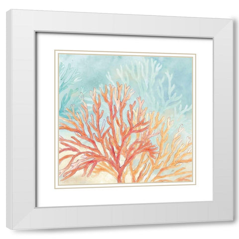 Coral Reef III White Modern Wood Framed Art Print with Double Matting by Coulter, Cynthia