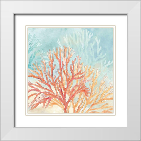 Coral Reef III White Modern Wood Framed Art Print with Double Matting by Coulter, Cynthia