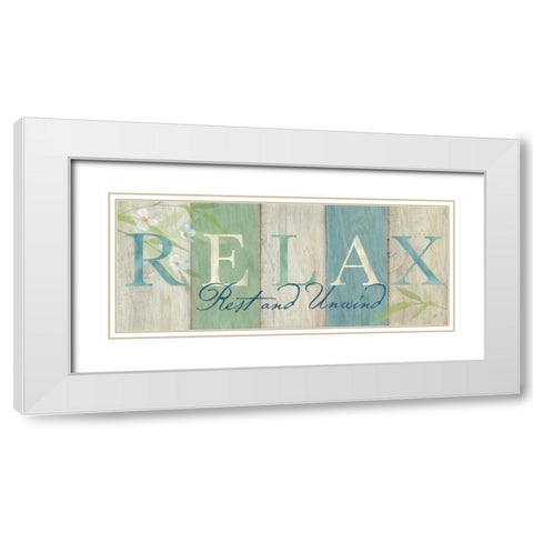 Spa Sentiment Sign I White Modern Wood Framed Art Print with Double Matting by Coulter, Cynthia