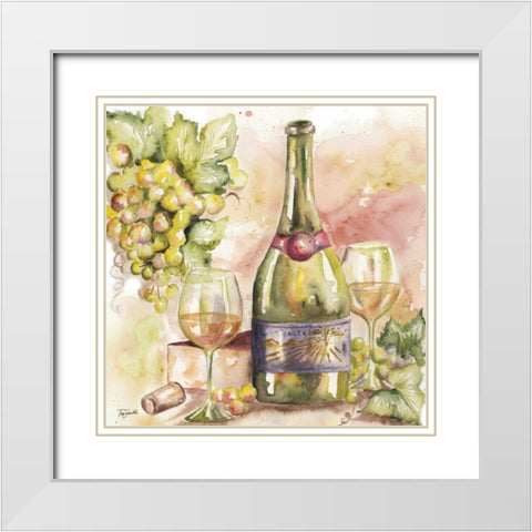 Watercolor Wine II White Modern Wood Framed Art Print with Double Matting by Tre Sorelle Studios