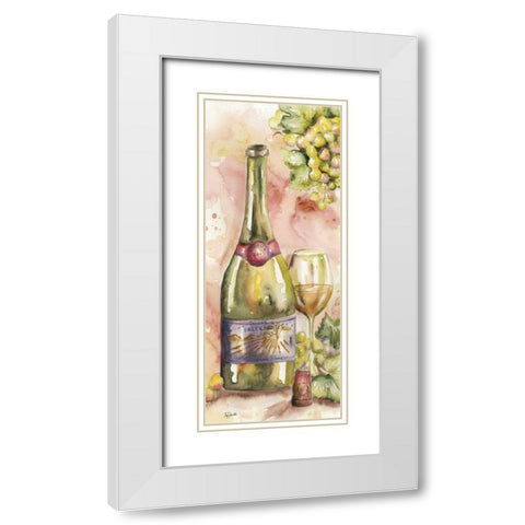 Watercolor Wine Panel II White Modern Wood Framed Art Print with Double Matting by Tre Sorelle Studios