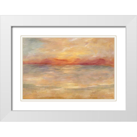 Sunrise Reflections Landscape White Modern Wood Framed Art Print with Double Matting by Coulter, Cynthia