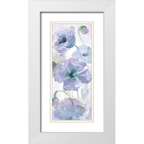 Watercolor Garden Purple Panel I White Modern Wood Framed Art Print with Double Matting by Tre Sorelle Studios