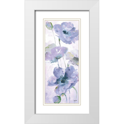 Watercolor Garden Purple Panel II White Modern Wood Framed Art Print with Double Matting by Tre Sorelle Studios