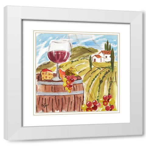 Tuscan Watercolor I White Modern Wood Framed Art Print with Double Matting by Lyon, Rebecca