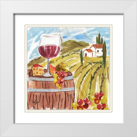 Tuscan Watercolor I White Modern Wood Framed Art Print with Double Matting by Lyon, Rebecca