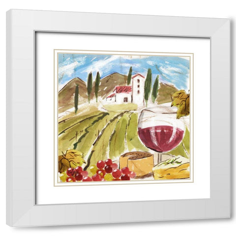 Tuscan Watercolor IV White Modern Wood Framed Art Print with Double Matting by Lyon, Rebecca
