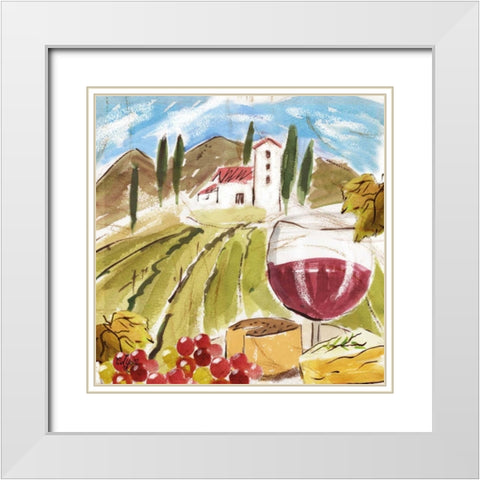 Tuscan Watercolor IV White Modern Wood Framed Art Print with Double Matting by Lyon, Rebecca