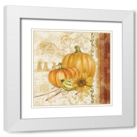 Harvest Time II White Modern Wood Framed Art Print with Double Matting by Gladding, Pamela