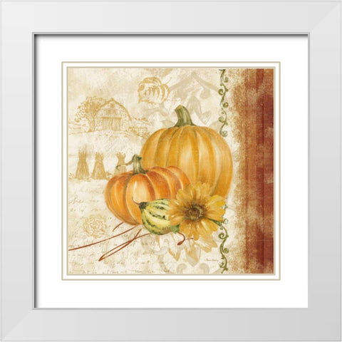 Harvest Time II White Modern Wood Framed Art Print with Double Matting by Gladding, Pamela