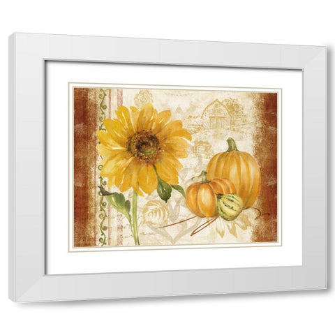 Harvest Time Landscape White Modern Wood Framed Art Print with Double Matting by Gladding, Pamela
