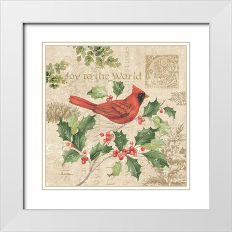 Christmas Trail I White Modern Wood Framed Art Print with Double Matting by Gladding, Pamela