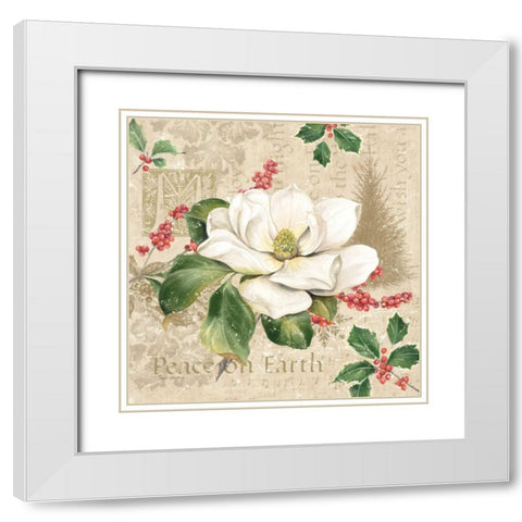 Christmas Trail II White Modern Wood Framed Art Print with Double Matting by Gladding, Pamela