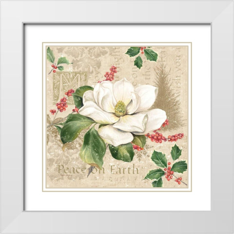 Christmas Trail II White Modern Wood Framed Art Print with Double Matting by Gladding, Pamela