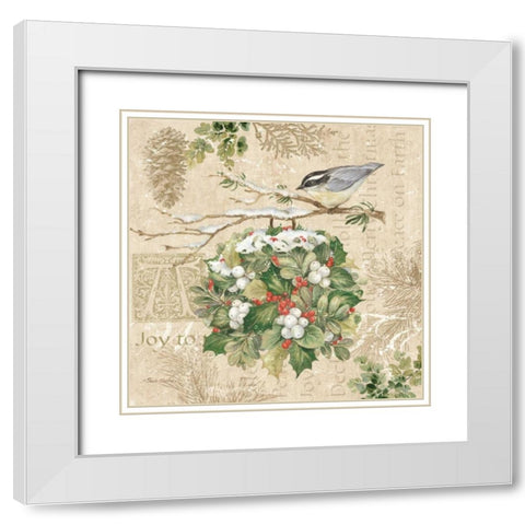Christmas Trail III White Modern Wood Framed Art Print with Double Matting by Gladding, Pamela
