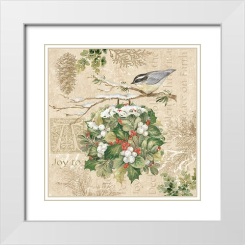 Christmas Trail III White Modern Wood Framed Art Print with Double Matting by Gladding, Pamela
