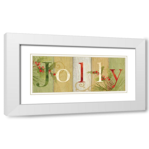 Jolly Rustic Sign III White Modern Wood Framed Art Print with Double Matting by Coulter, Cynthia