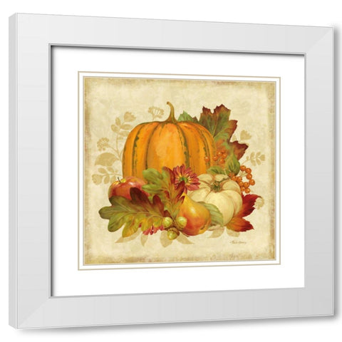 Harvest Bounty I White Modern Wood Framed Art Print with Double Matting by Gladding, Pamela