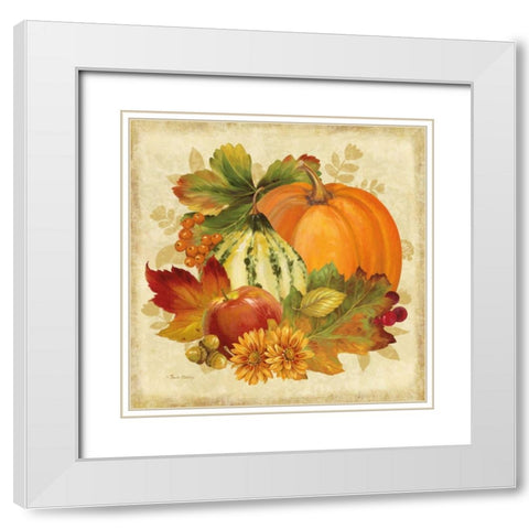Harvest Bounty II White Modern Wood Framed Art Print with Double Matting by Gladding, Pamela