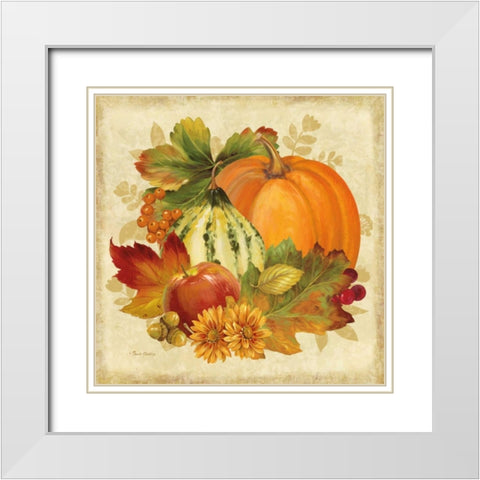 Harvest Bounty II White Modern Wood Framed Art Print with Double Matting by Gladding, Pamela