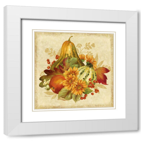 Harvest Bounty III White Modern Wood Framed Art Print with Double Matting by Gladding, Pamela