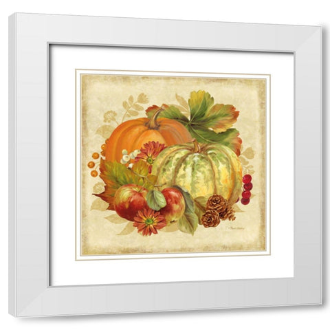 Harvest Bounty IV White Modern Wood Framed Art Print with Double Matting by Gladding, Pamela