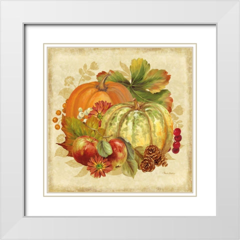 Harvest Bounty IV White Modern Wood Framed Art Print with Double Matting by Gladding, Pamela