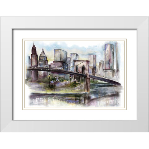 City View Landscape White Modern Wood Framed Art Print with Double Matting by Tre Sorelle Studios