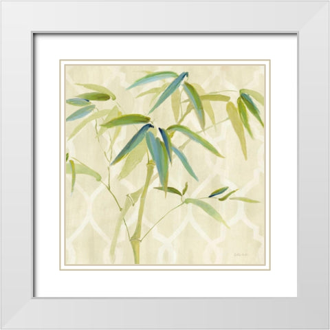 Zen Bamboo I White Modern Wood Framed Art Print with Double Matting by Coulter, Cynthia
