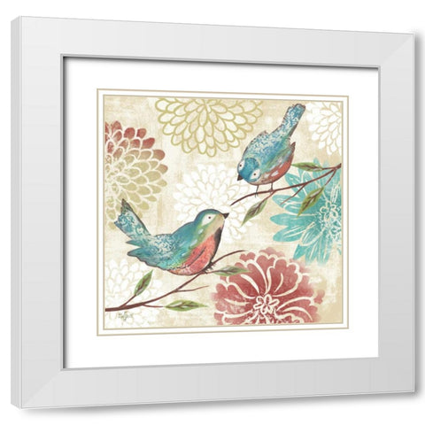 Elegant Chickadee Neutral II White Modern Wood Framed Art Print with Double Matting by Lyon, Rebecca