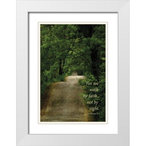 Through the Trees II White Modern Wood Framed Art Print with Double Matting by Romita, Denise