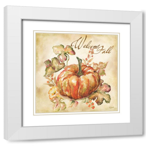 Watercolor Harvest IV White Modern Wood Framed Art Print with Double Matting by Tre Sorelle Studios