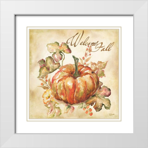 Watercolor Harvest IV White Modern Wood Framed Art Print with Double Matting by Tre Sorelle Studios