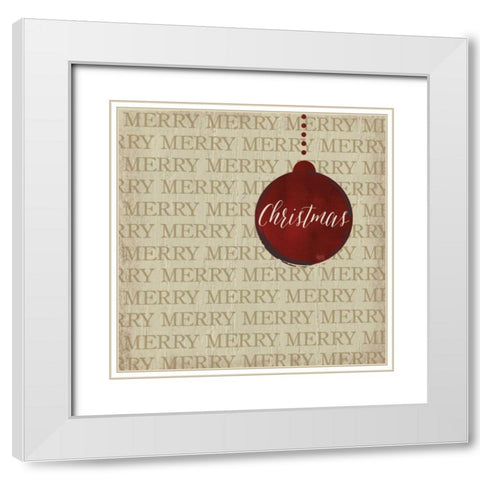 Christmas Ornaments I White Modern Wood Framed Art Print with Double Matting by hartworks