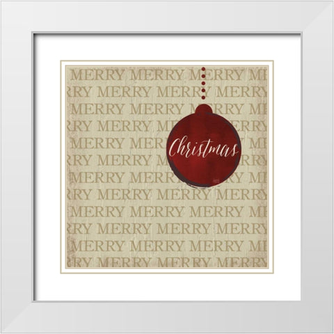 Christmas Ornaments I White Modern Wood Framed Art Print with Double Matting by hartworks
